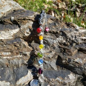 Rainbow Beaded Geode Magic Wand